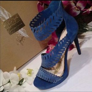 Jessica Simpson Lux Suede Teal Heels